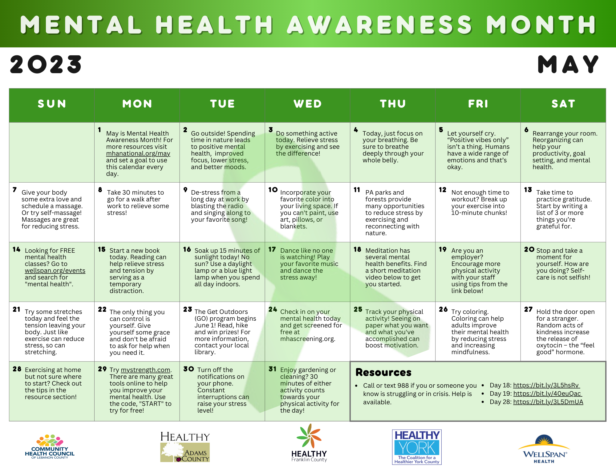 Mental Health Awareness Month 2024 Community Health Council of